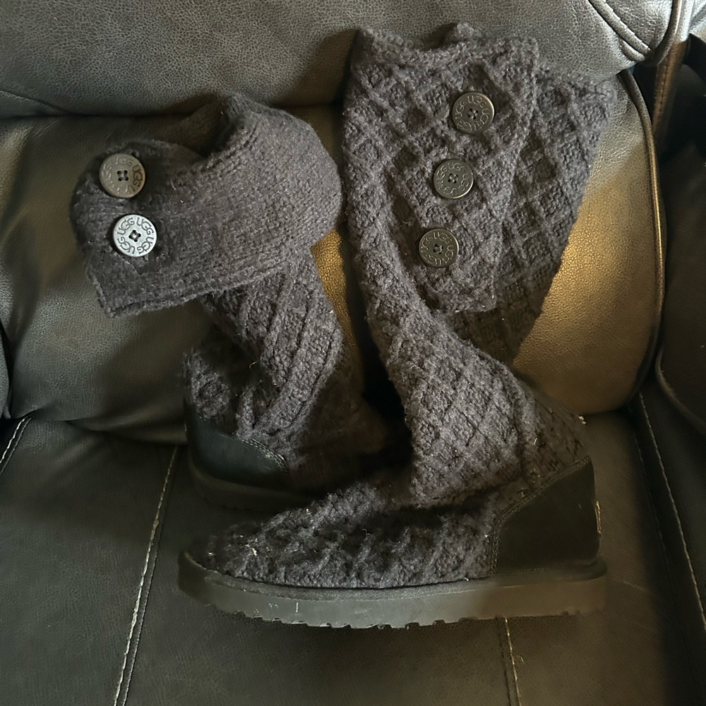 UGG Black Lace Up Boots